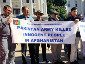 Afghans Protest in Sacramento Against Pakistan Army Medium